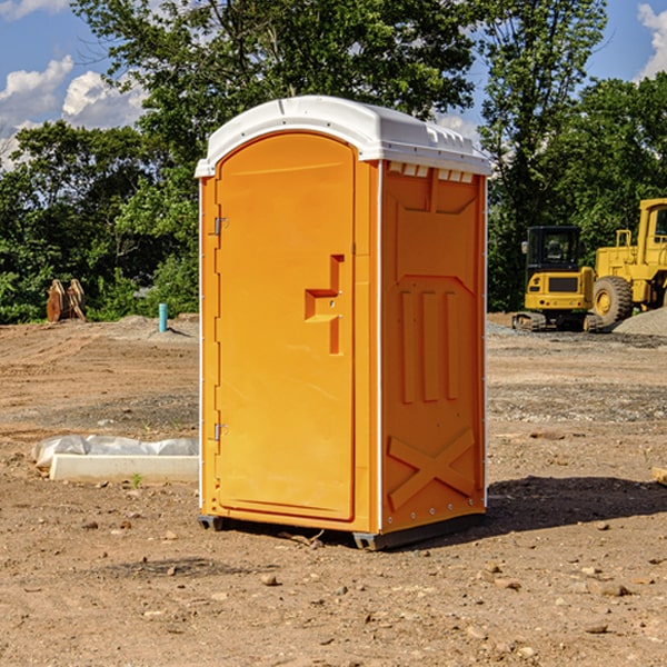 how often are the portable restrooms cleaned and serviced during a rental period in Wimer